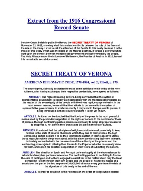 Secret Treaty of Verona .